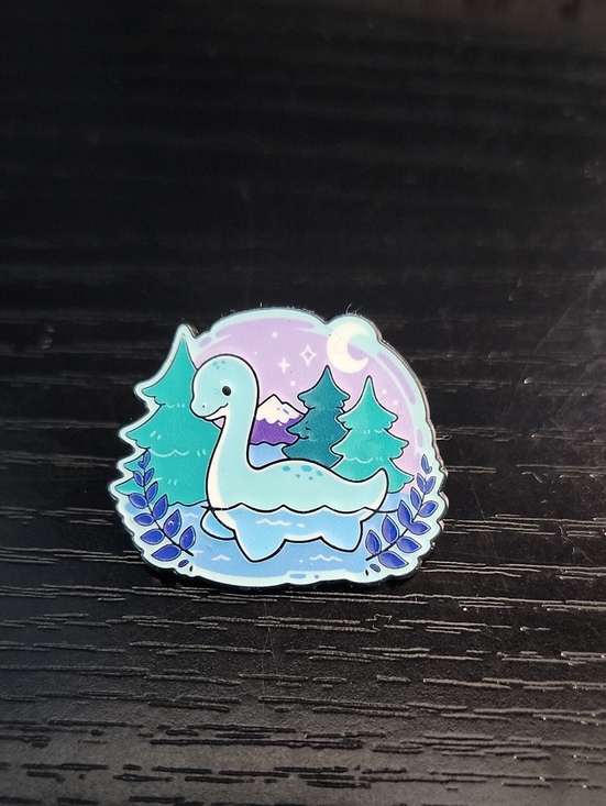 None Jewelry - Pastel Blue Loch Ness Monster Enamel Pin